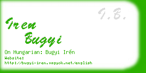 iren bugyi business card